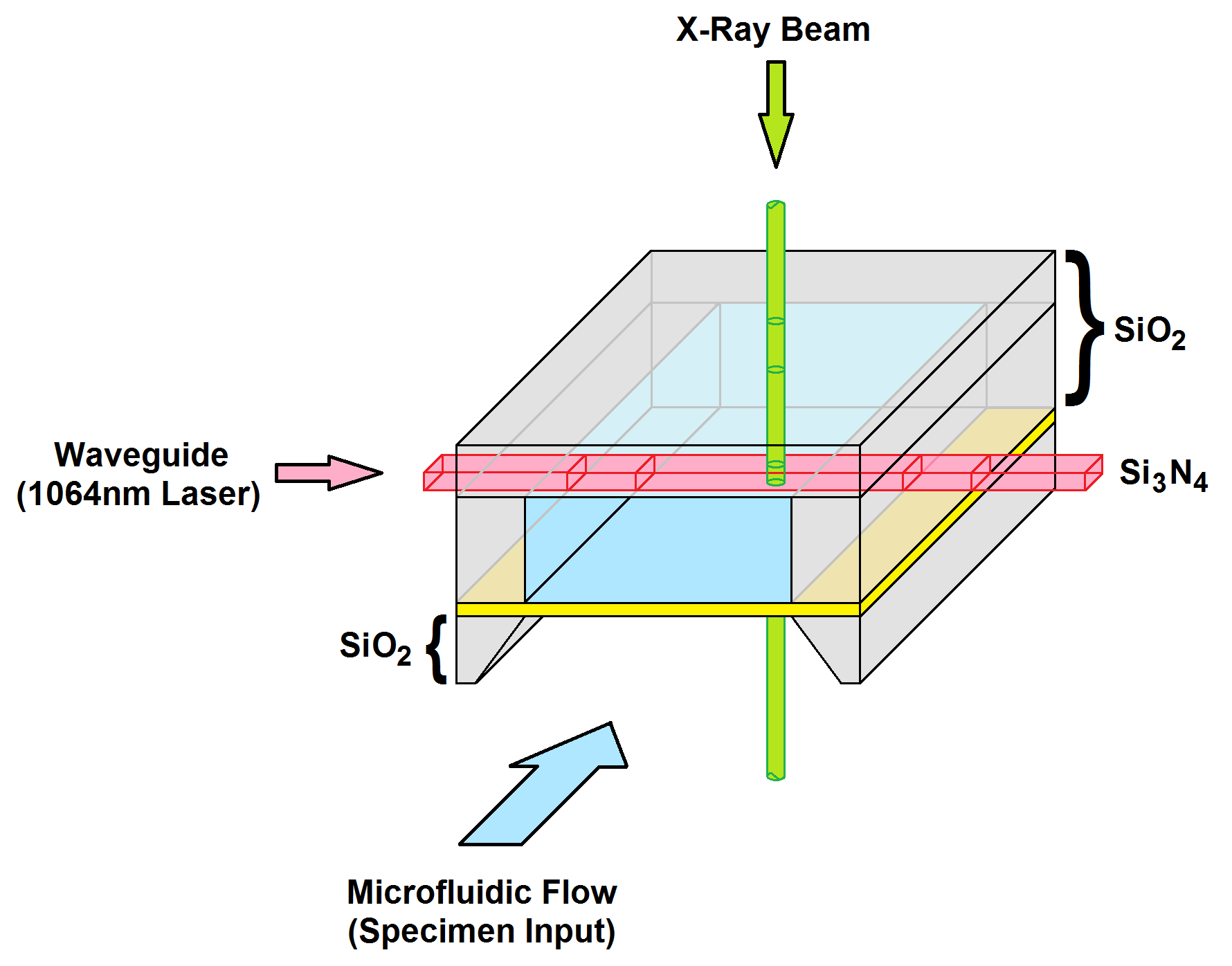  Diagram representing the optofluidic chip architecture